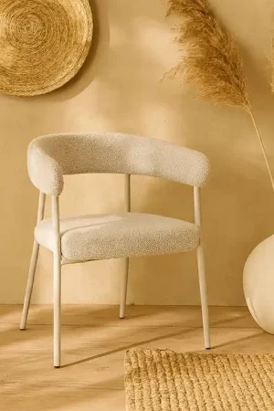 Andrea Bizzotto Giaele sedia effetto boucle warm grey e tortora 0732237 Esclusivo