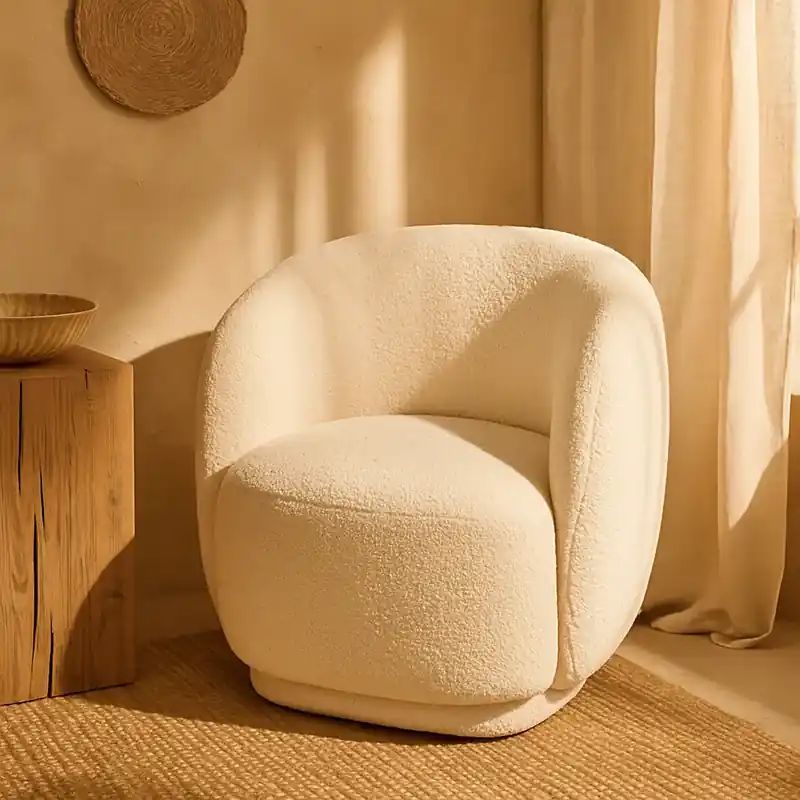 Spedito Oggi Andrea Bizzotto Tecla Poltrona Effetto Boucle Naturale 0743882