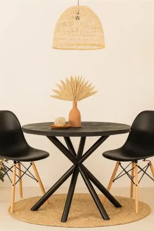 Ultime Pezzi Andrea Bizzotto To Hastings Tavolo Da Pranzo 130 cm Rotondo in Legno Nero
