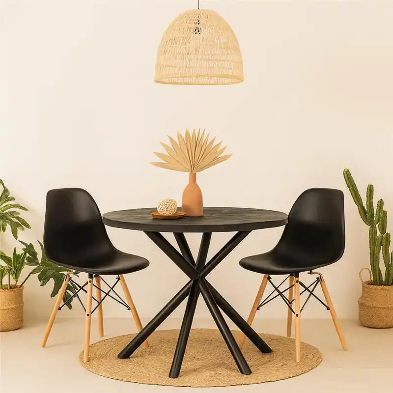 Ultime Pezzi Andrea Bizzotto To Hastings Tavolo Da Pranzo 130 cm Rotondo in Legno Nero