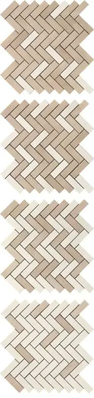 Di Tendenza Rivestimento mosaico 33.2x128.8 in pasta bianca 6 mm Degradé luce sabbia Terracruda Ragno