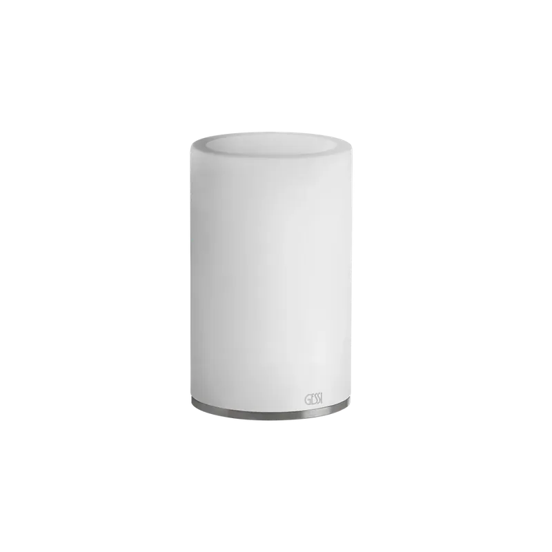 Bicchiere portaspazzolini da appoggio bianco steel brushed 54731 Gessi Popolare