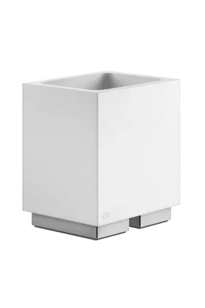 Bicchiere portaspazzolini da appoggio bianco cromo Rettangolo 20831 Gessi Offerta Del Giorno