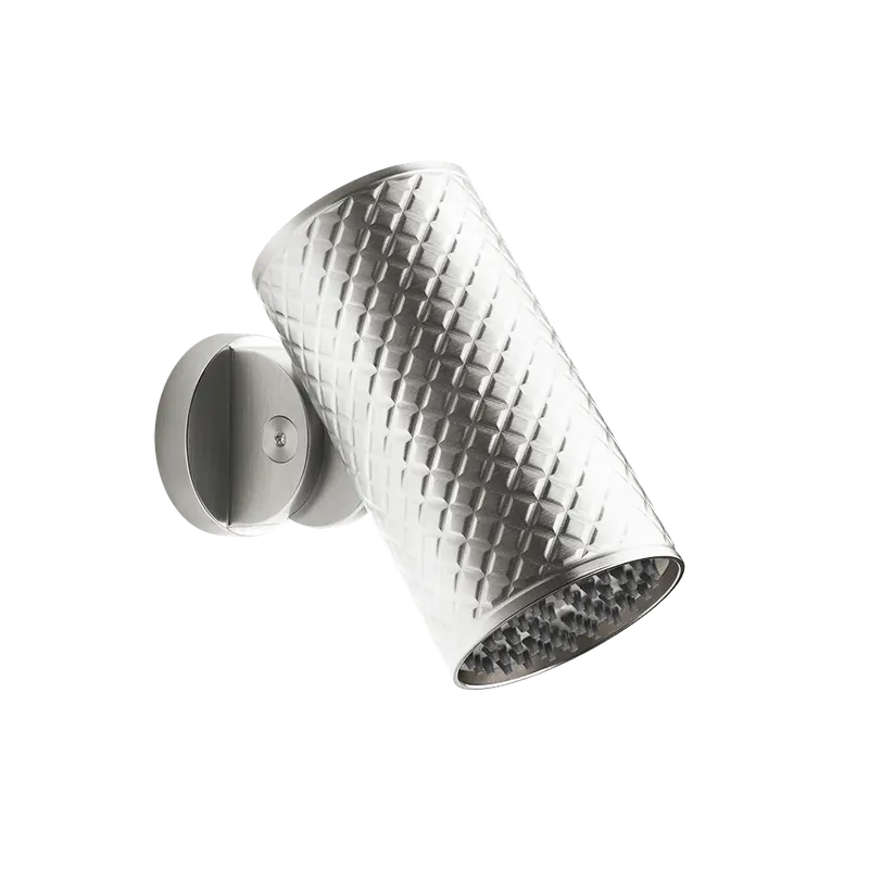Prezzo Di Fabbrica Soffione anticalcare doccia a parete orientabile intreccio funzione nebulizzatore Steel brushed spotwater 57213 gessi