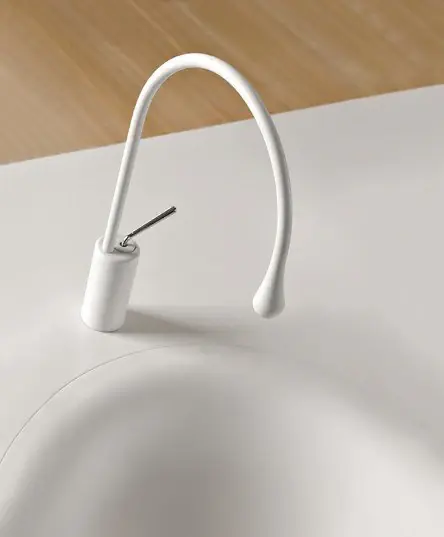 Gessi Goccia Miscelatore Monocomando Lavabo Con Canna R 12 Bianco 33605 Esclusivo