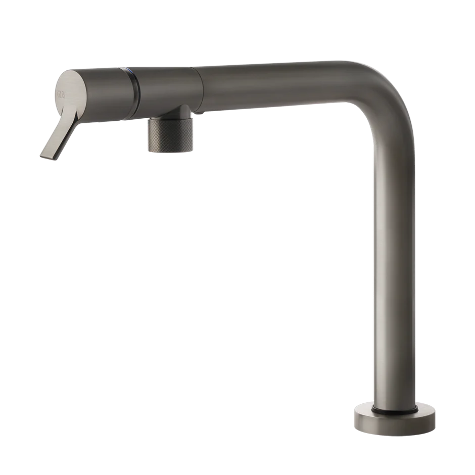 Spedizione Espresso Miscelatore Cucina Sotto Finestra Orientabile Black Metal Brushed Pvd Su & Giù 60071 Gessi