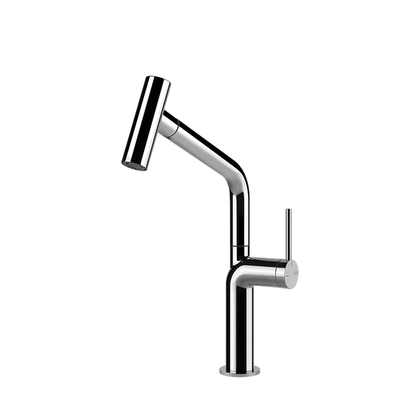 Nuova Collezione Miscelatore lavello monocomando con canna girevole e doccetta estraibile doppio getto cromo tapware 60313 gessi
