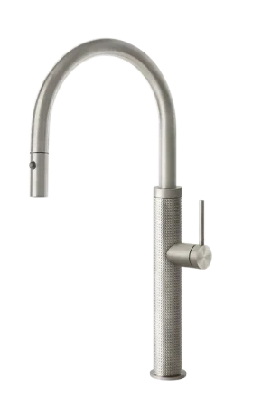 Ultimissimo Modello Miscelatore Lavello Monocomando Con Canna Giravole E Doccetta Estraibile Doppio Getto Steel Brushed 60026 Gessi