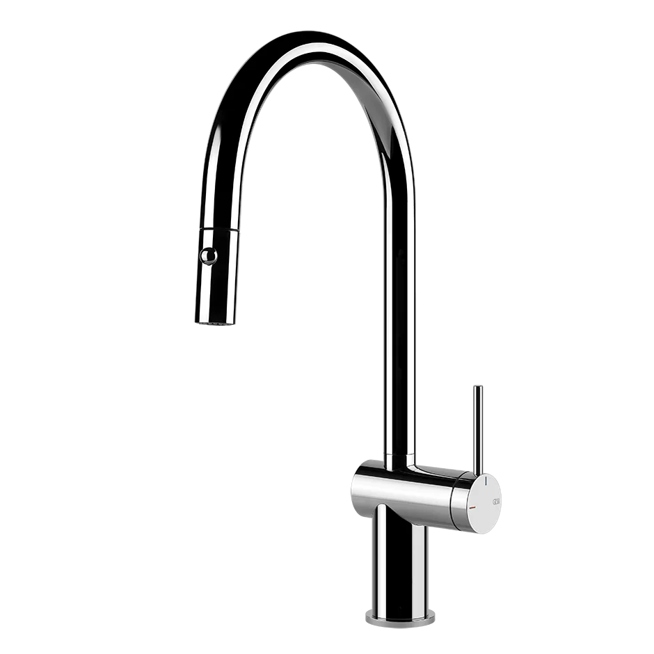 Scelto Dai Clienti Miscelatore lavello monocomando con canna girevole e doccetta estraibile doppio getto cromo inedito 60413 gessi