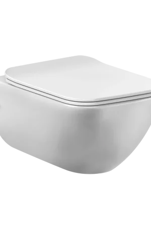 Wc sospeso senza brida 6 litri in ceramica con sedile slim e sifone integrato bianco lucido goccia 39118 gessi Must-Have