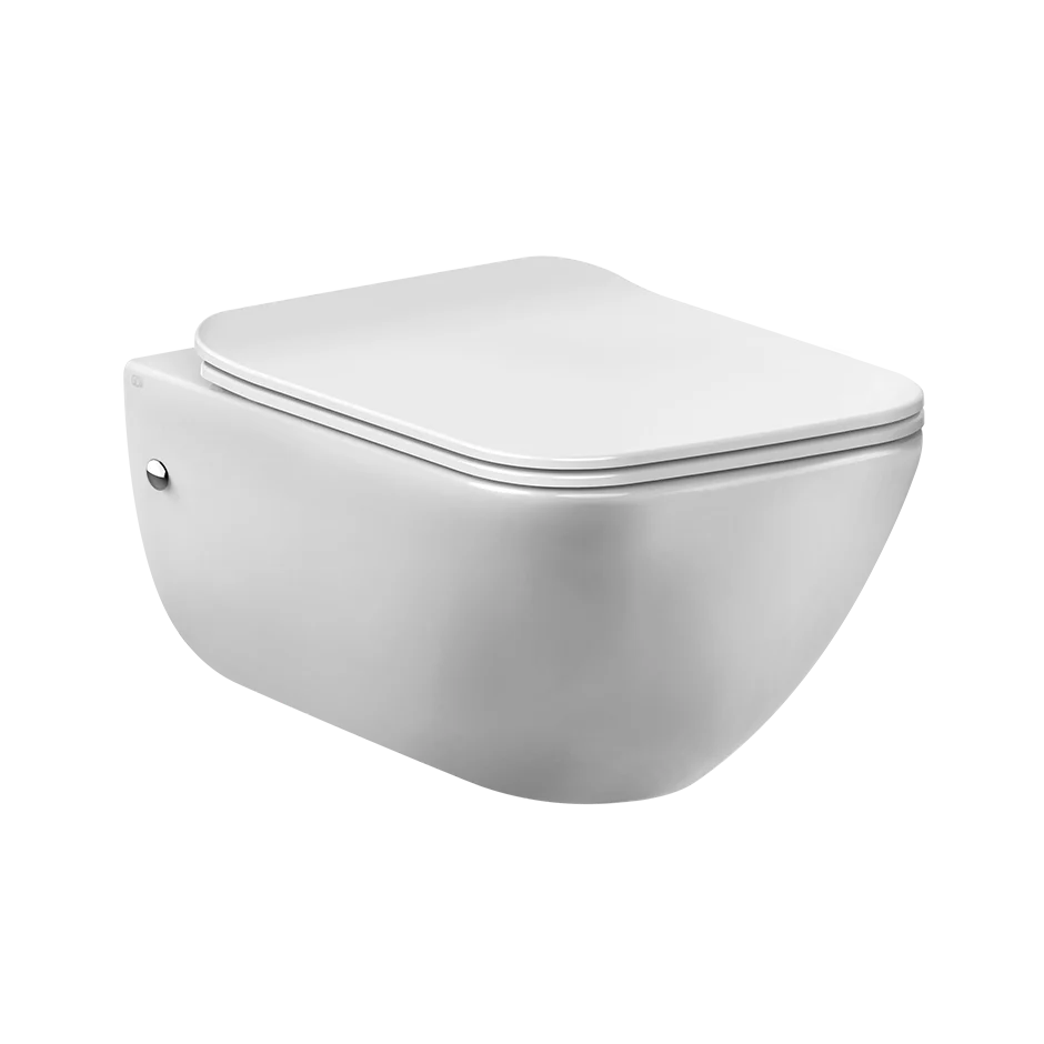 Wc sospeso senza brida 6 litri in ceramica con sedile slim e sifone integrato bianco lucido goccia 39118 gessi Must-Have