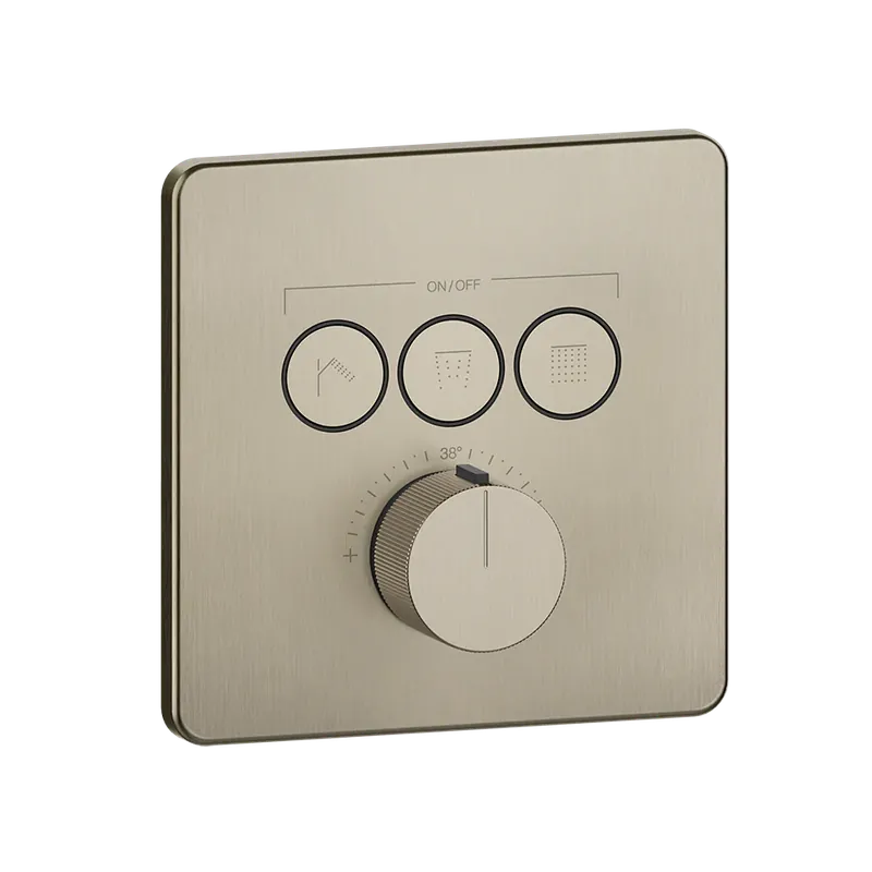 Parti esterne per miscelatore termostatico a tre funzioni simultanee brushed brass Hi Fi 38719 Gessi Promozione Esclusiva