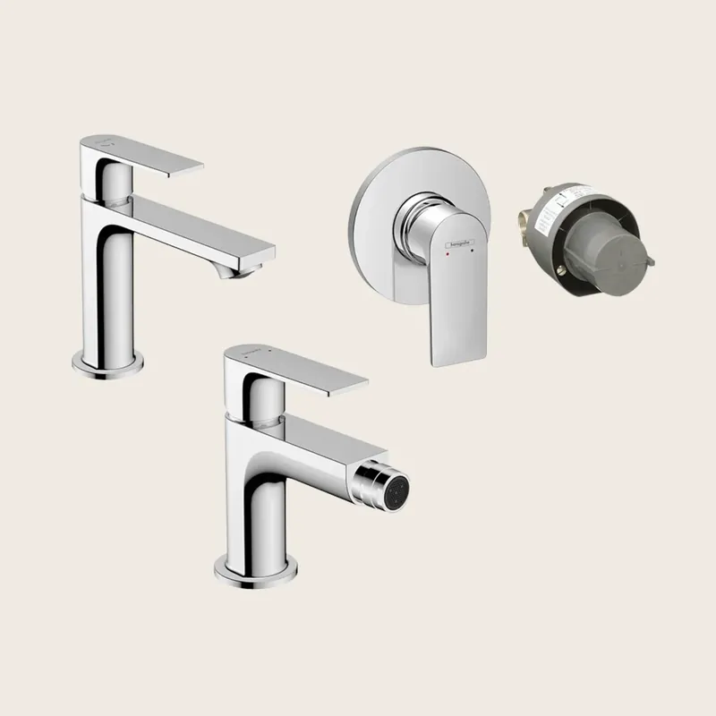 Hansgrohe Rebris E Set miscelatori lavabo e bidet con scarico e doccia 1 via con parte incasso cromo Subito Disponibile