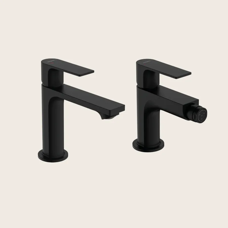 Set rubinetteria lavabo coolstart e bidet con scarico pop up nero opaco Rebris E Hansgrohe Popolare