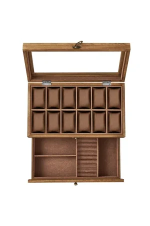 Porta Orologi a 12 Scomparti Marrone Vintage Saldi