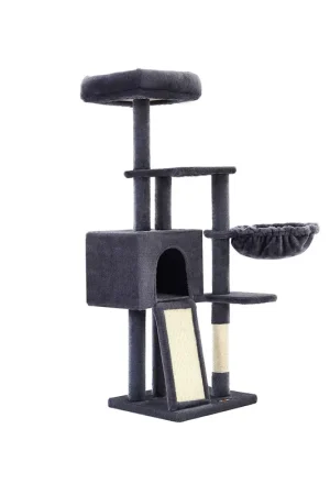 Novità Albero per Gatti 135 cm con Rampa per Graffi e Amaca