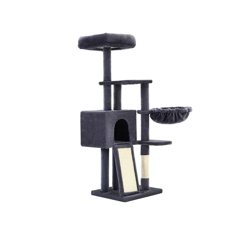 Novità Albero per Gatti 135 cm con Rampa per Graffi e Amaca