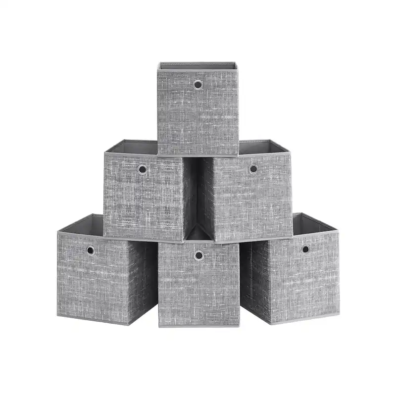 Set di 6 Scatole Portaoggetti di Tessuto Popolare