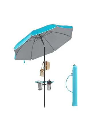 Sconto Ombrellone da spiaggia inclinabile con protezione solare e design versatile