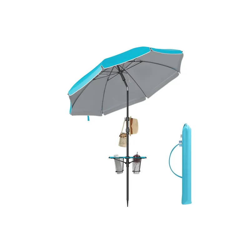 Sconto Ombrellone da spiaggia inclinabile con protezione solare e design versatile