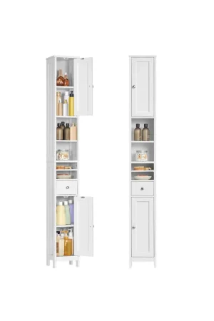 Armadio da bagno alto con ripiani regolabili per piccoli spazi Promozione Esclusiva