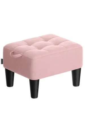 A Buon Prezzo Sgabello pouf contenitore imbottito in velluto o tessuto