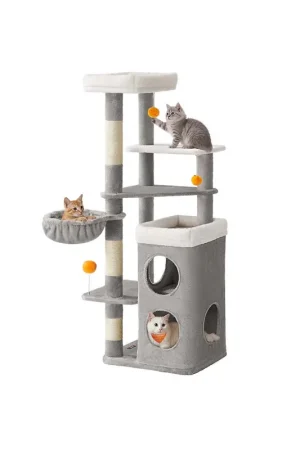 Albero per gatti a più livelli con amaca grotte e tiragraffi Spedito Oggi