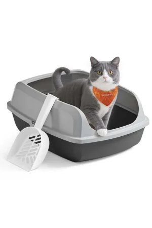 Lettiera per gatti con bordi alti e paletta integrata Di Tendenza