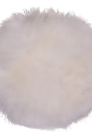 Acquista Ora Cuscino tondo in similpelle con pelle di pecora bianca Ø35 cm