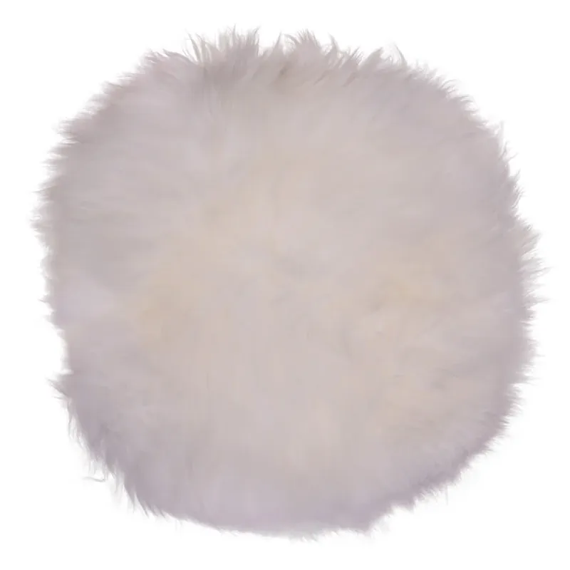 Acquista Ora Cuscino tondo in similpelle con pelle di pecora bianca Ø35 cm