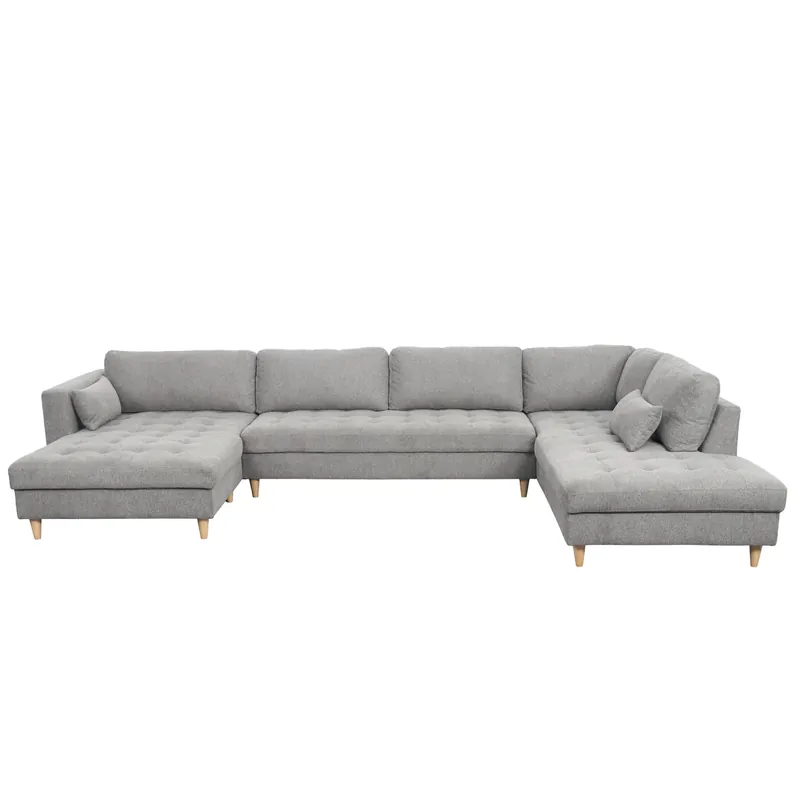 Soddisfatti O Rimborsati Brandy - divano ad angolo sinistro con chaise longue in grigio - L 366 x P 211 x H 80 cm
