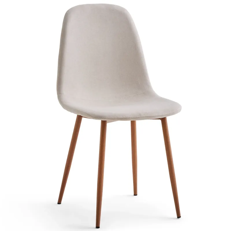 Spedizione Espresso Anna - Sedia da pranzo tessuto beige effetto rovere