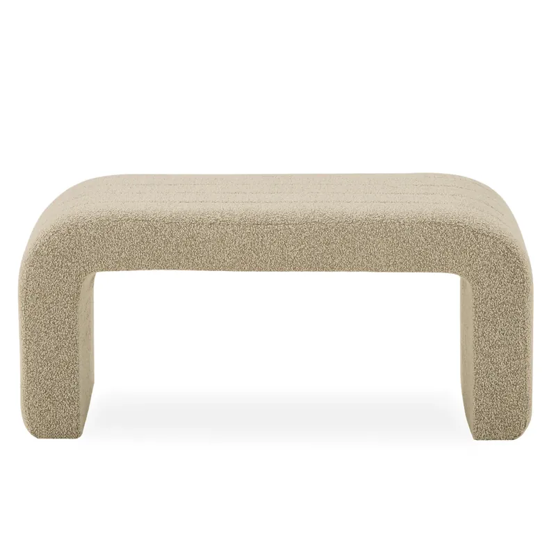 Occasione Imperdibile Lianna panchina in bouclé beige 95x40x44 cm