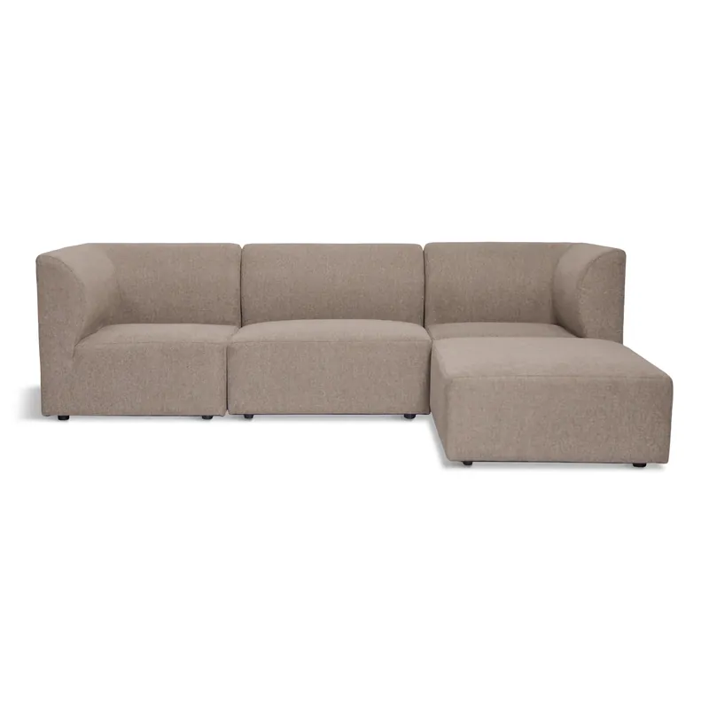 Professionale Emilia divano modulare in sabbia 3 moduli con chaise longue destra e sinistra L 243 x P 158 x H 72 cm
