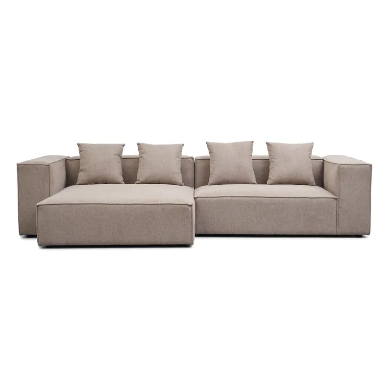 Hailey - Divano modulare con chaise longue sinistra in sabbia con 2 moduli L 294 x P 148 x H 65 cm Offerta Lampo