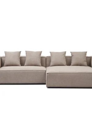 Vendita Finale Hailey - Divano modulare con chaise longue destra in sabbia con 2 moduli L 294 x P 148 x H 65 cm