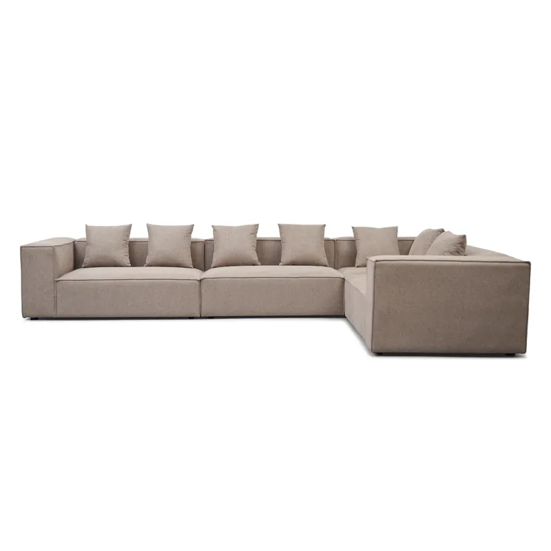 Hailey - Divano modulare angolare in sabbia con 4 moduli (Configurazione 2) L 368 x P 247 x H 65 cm Di Tendenza