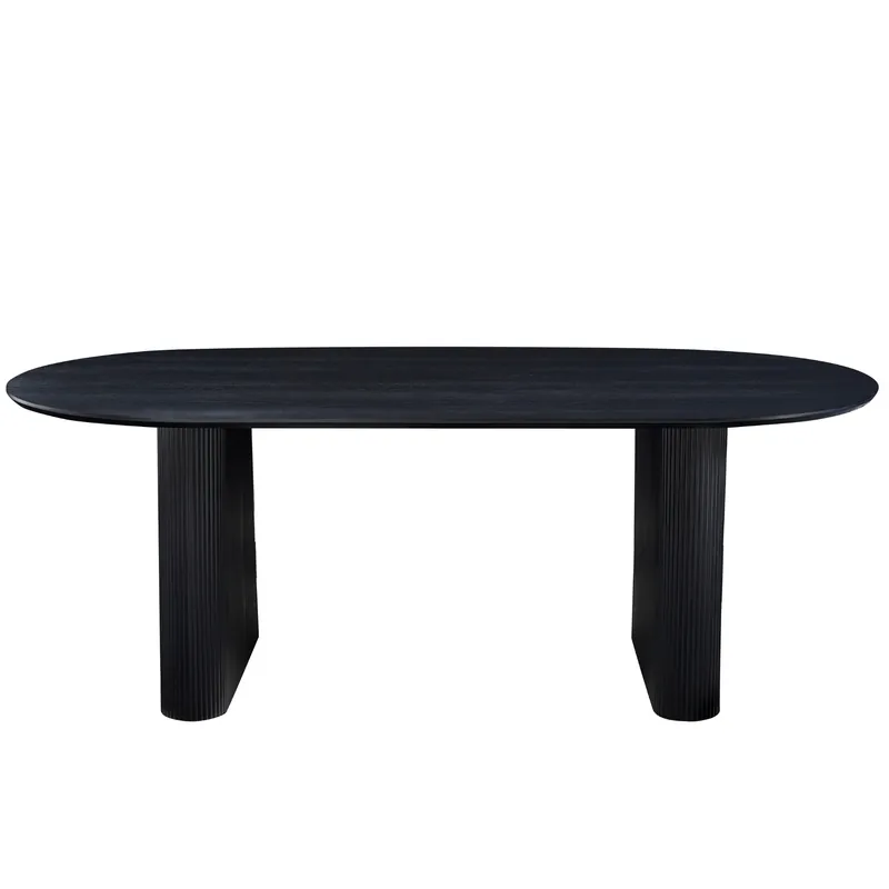 Carisma Tavolo da pranzo ovale a doghe nero 200 x 100 cm con base a colonna Non Perdere