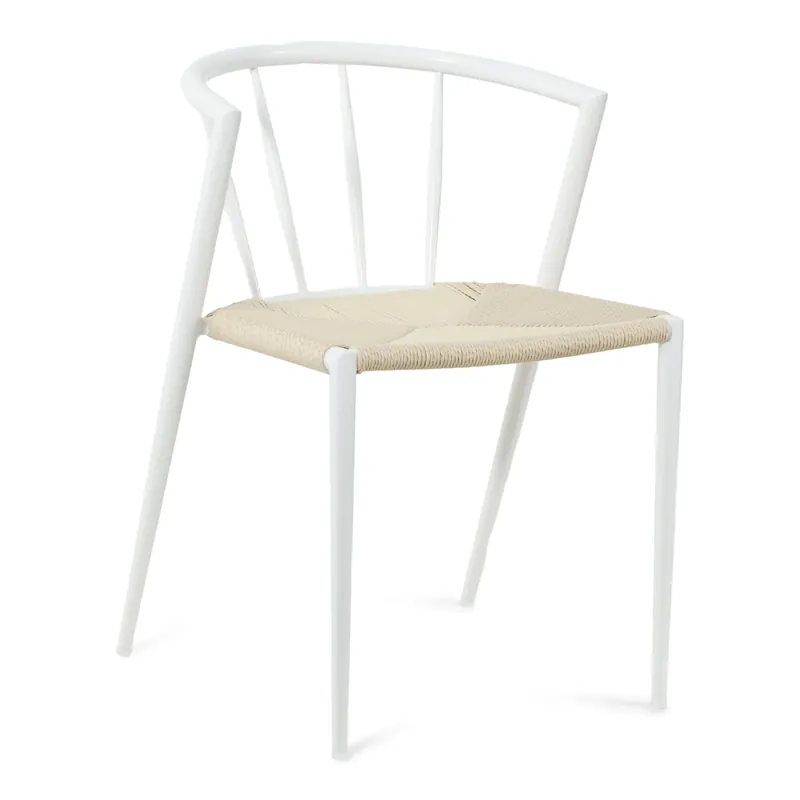 Acquista Ora Bella sedia da pranzo - Bianca con sedile intrecciato