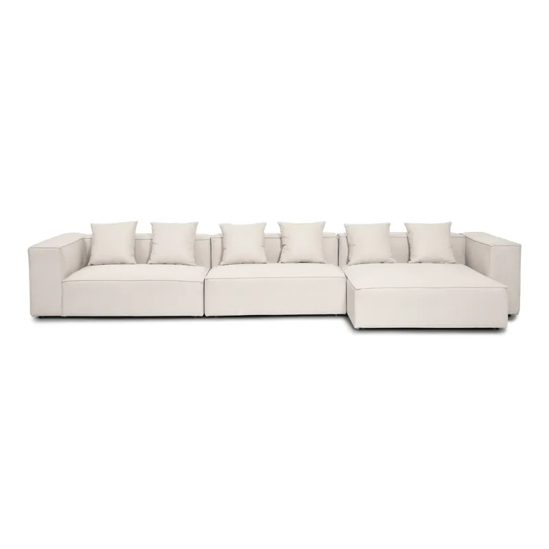 Di Tendenza Hailey - Divano componibile con chaise longue a destra in beige con 3 moduli L 415 X P 148 X H 65 cm