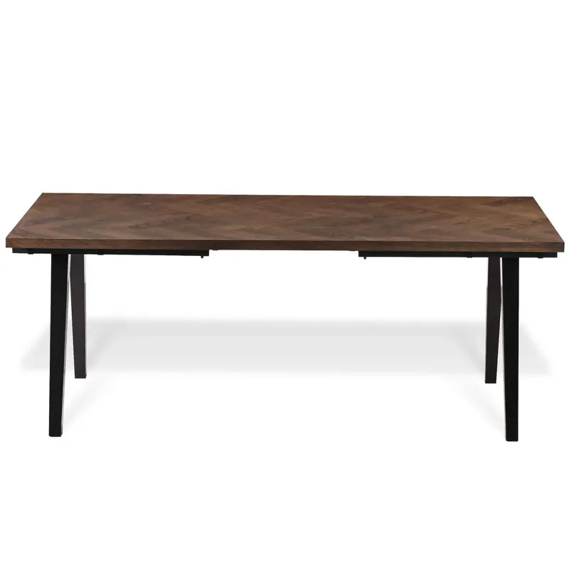 Sconto Valeria tavolo con motivo a spina di pesce 200x90 cm in impiallacciatura di rovere affumicato