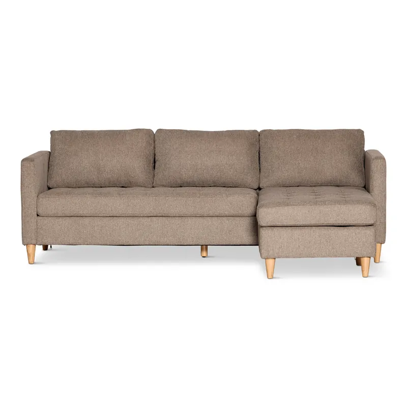 Lulu - Divano con chaise longue reversibile a destra e a sinistra in sabbia - L 215 x P 82 x H 78 cm Promo Stagionale