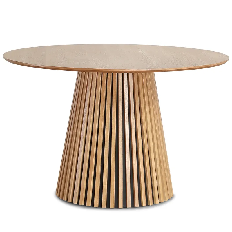 Lewis - Tavolo rotondo da pranzo in rovere sbiancato Ø120 cm Super Prezzo