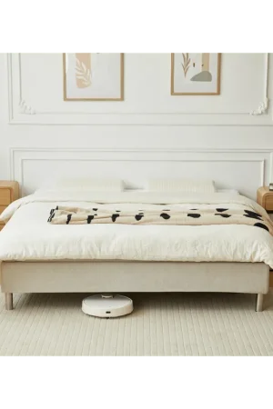 Vendita Finale Premium letto continentale in beige 180x200 cm con topper in memory foam da 7 cm incl. gambe cromate