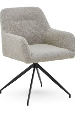 Ultime Pezzi Ofelia sedia da pranzo - Boucle beige con rotazione a 360 gradi