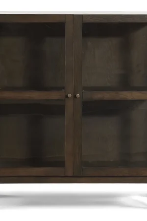Vetrina Havana in rovere fumé a 2 ante - 110x40x100 cm Nuova Collezione