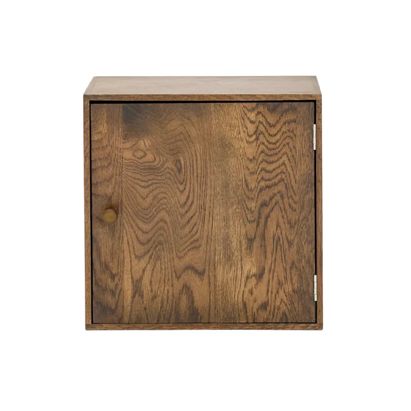 Rumi Scaffale a muro con anta e ripiano 33x20x33 cm rovere fumé incl. supporto a muro Soddisfatti O Rimborsati